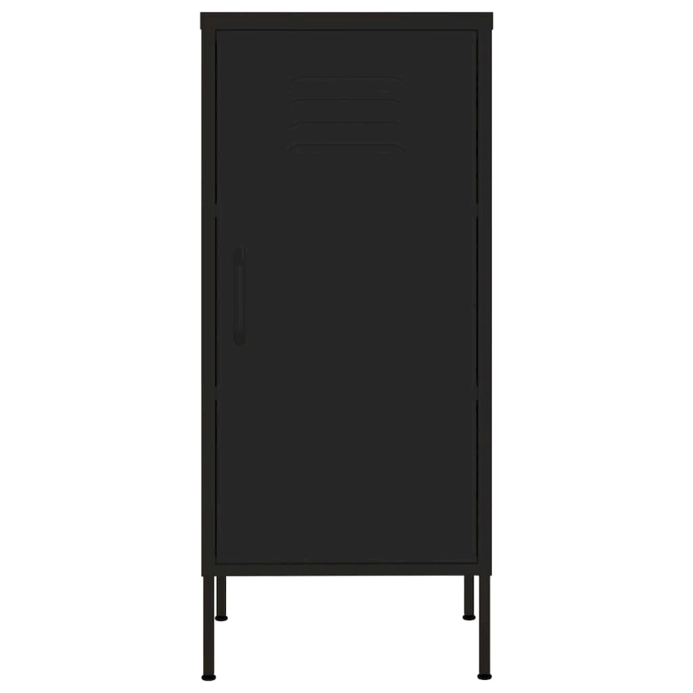 Storage Cabinet Black Steel Medium Storage Cabinet Rectangular. Picture 3