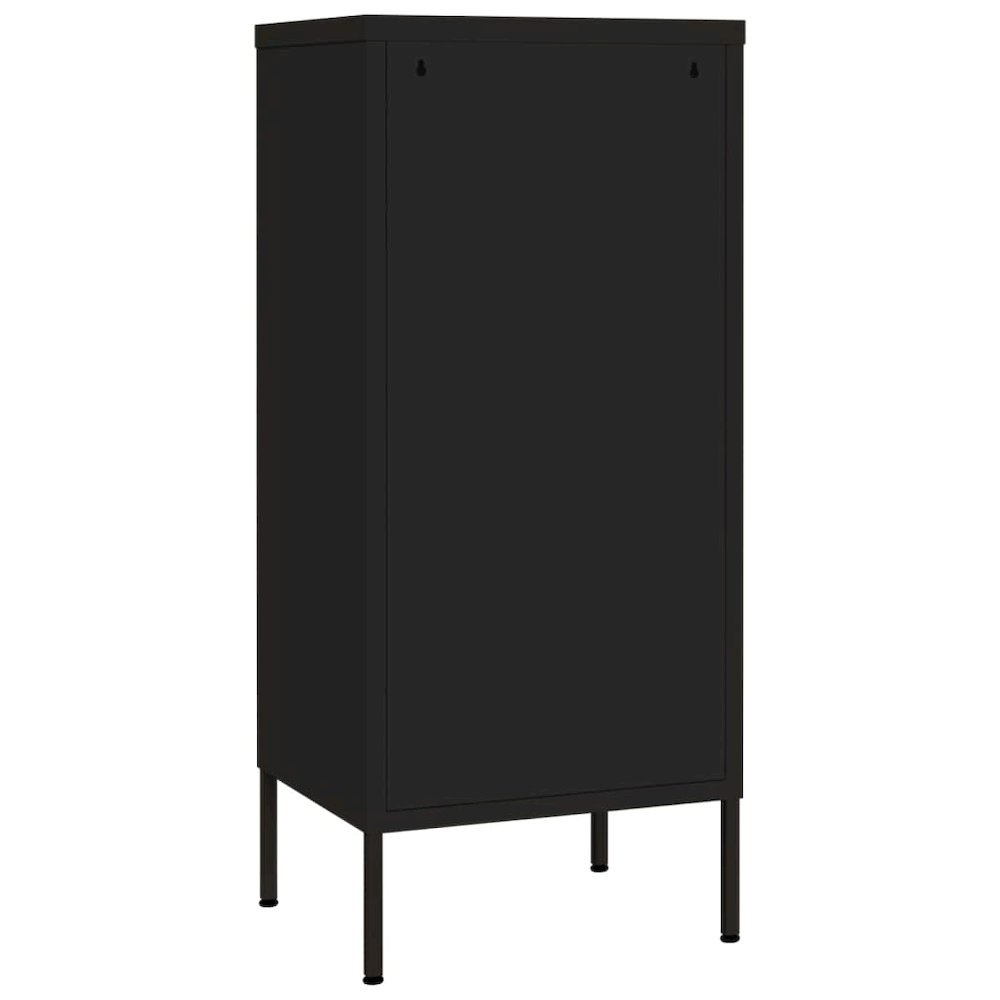 Storage Cabinet Black Steel Medium Storage Cabinet Rectangular. Picture 5