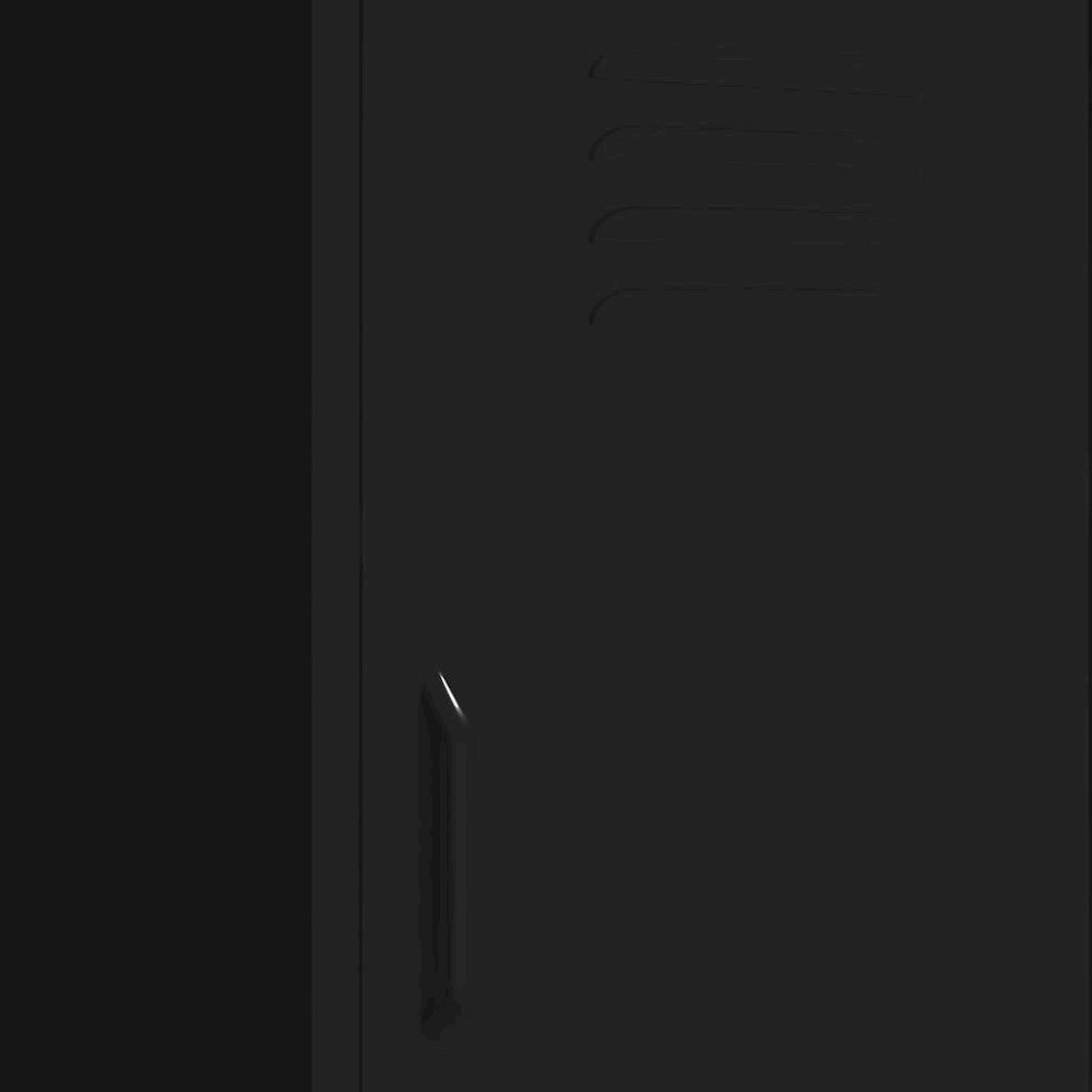 Storage Cabinet Black Steel Medium Storage Cabinet Rectangular. Picture 7
