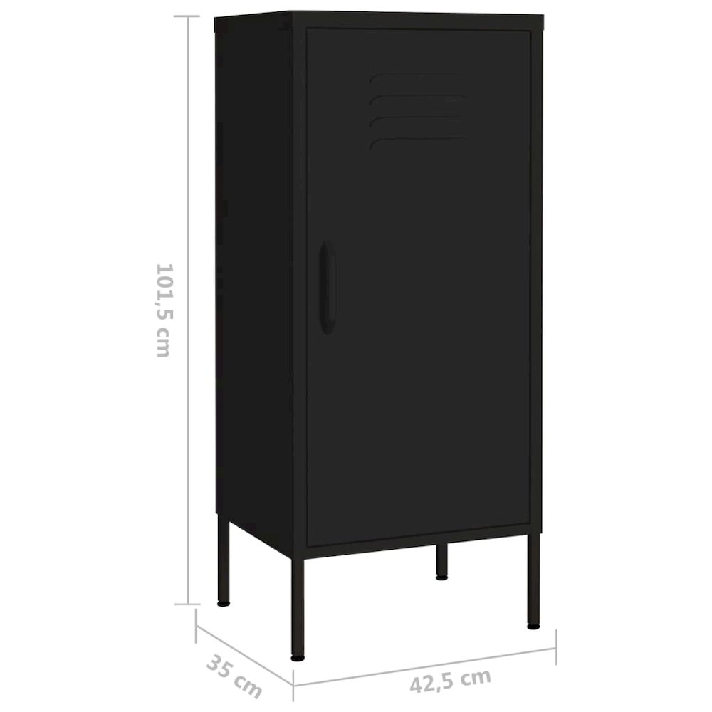 Storage Cabinet Black Steel Medium Storage Cabinet Rectangular. Picture 8