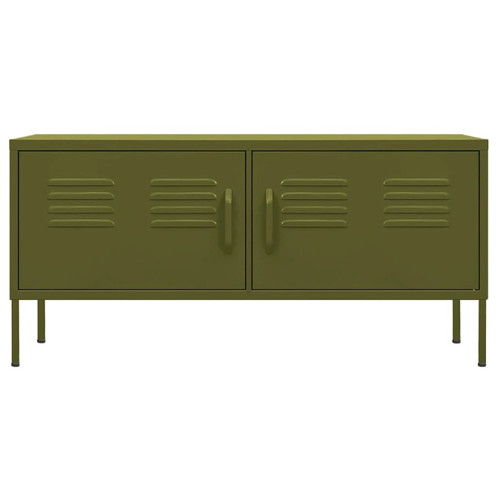 TV Cabinet Olive Green Steel 41.3 in x 13.8 in x 19.7 in. Picture 3