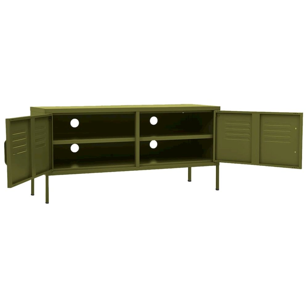 TV Cabinet Olive Green Steel 41.3 in x 13.8 in x 19.7 in. Picture 6