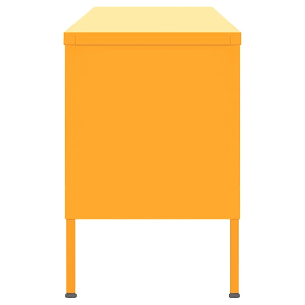 vidaXL TV Cabinet Mustard Yellow 41.3"x13.8"x19.7" Steel. Picture 4