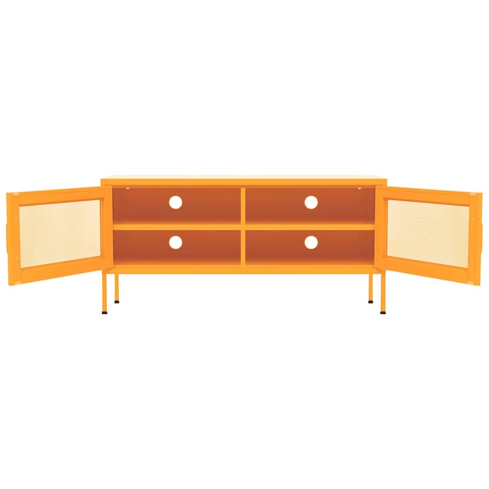 vidaXL TV Cabinet Mustard Yellow 41.3"x13.8"x19.7" Steel. Picture 6