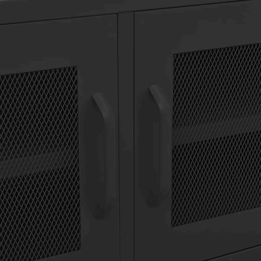 TV Cabinet Black Steel 41.3 x 13.8 x 19.7 in Levelers. Picture 8