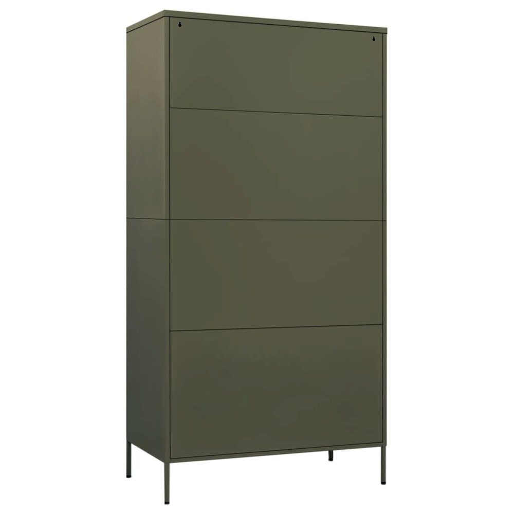 Wardrobe Olive Green 35.4"x19.7"x70.9" Steel. Picture 5