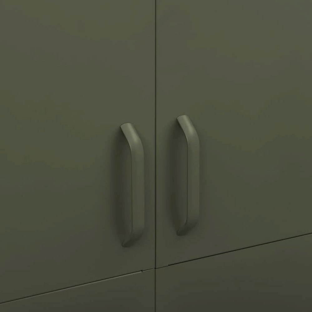 Wardrobe Olive Green 35.4"x19.7"x70.9" Steel. Picture 7