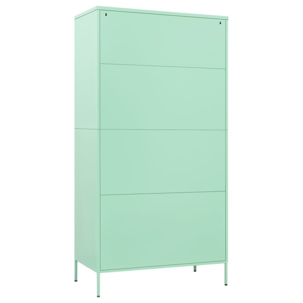 Wardrobe Mint Steel 35.4 x 19.7 x 70.9 in Modern Mint Wardrobe. Picture 5