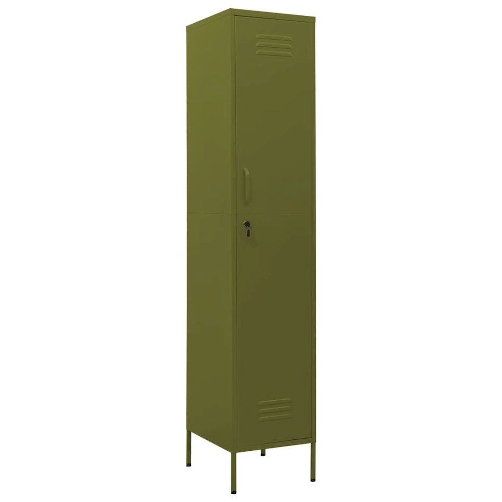 Locker Cabinet Olive Green Steel 70.9 in x 18.1 in x 13.8 in. Picture 2