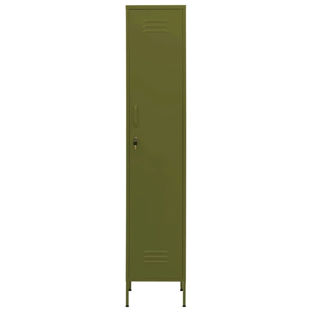 Locker Cabinet Olive Green Steel 70.9 in x 18.1 in x 13.8 in. Picture 3