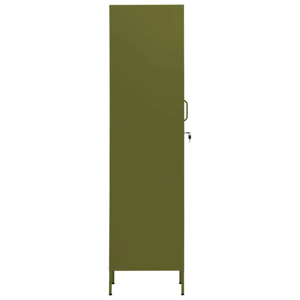 Locker Cabinet Olive Green Steel 70.9 in x 18.1 in x 13.8 in. Picture 4