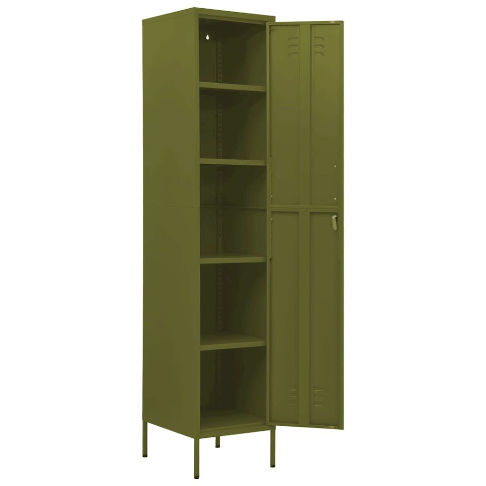 Locker Cabinet Olive Green Steel 70.9 in x 18.1 in x 13.8 in. Picture 6
