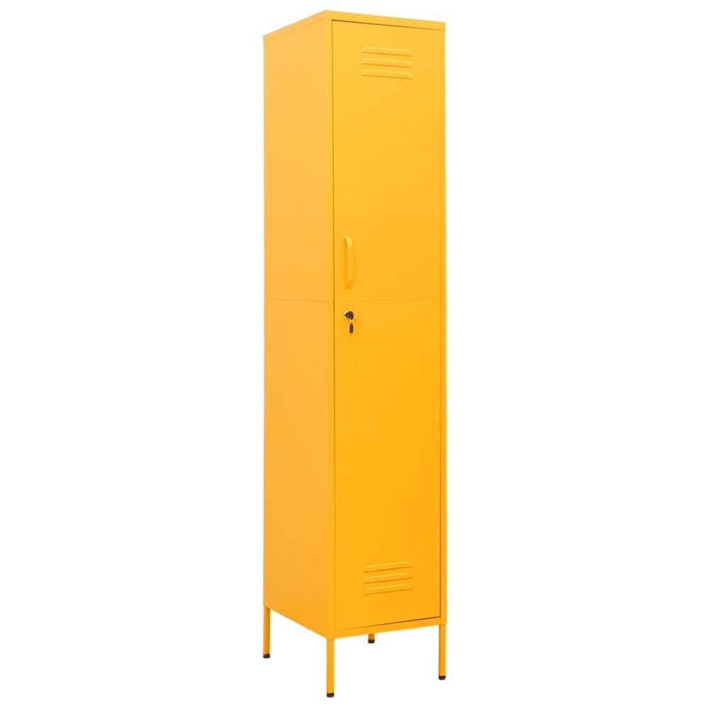 Locker Cabinet Mustard Yellow Steel Tall. Picture 2