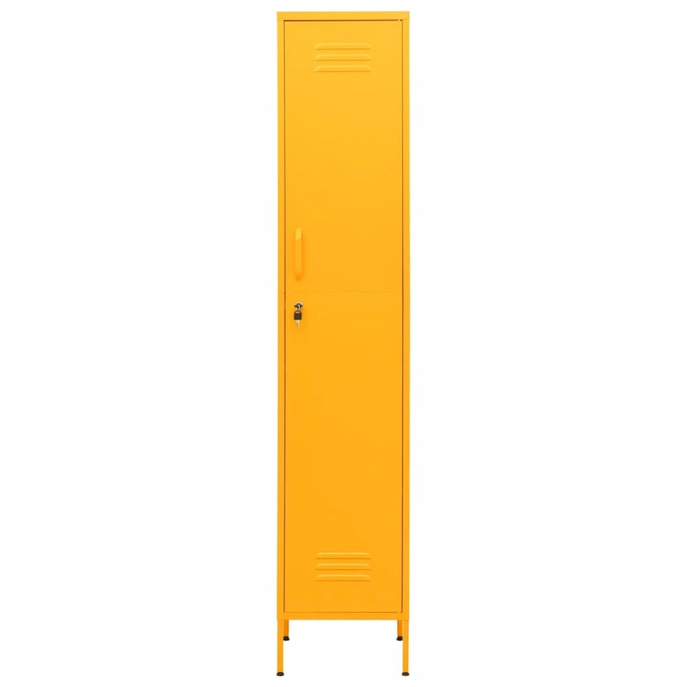 Locker Cabinet Mustard Yellow Steel Tall. Picture 3