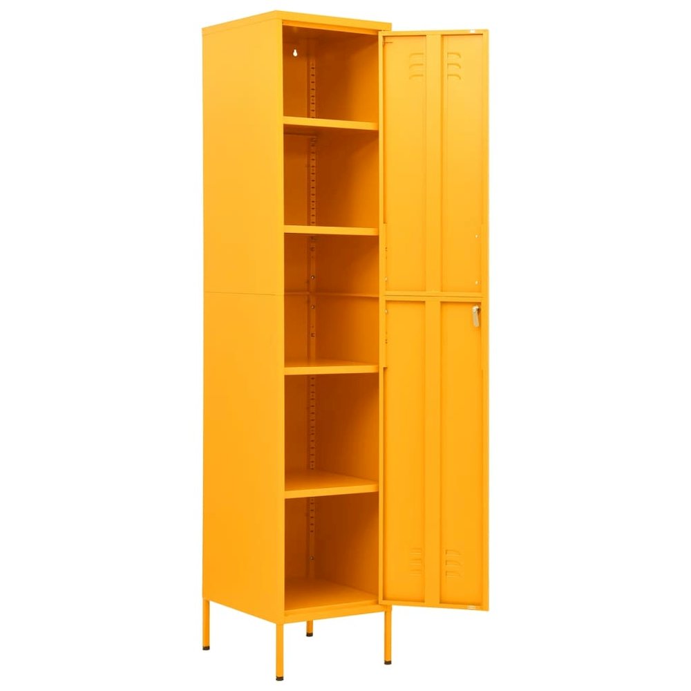 Locker Cabinet Mustard Yellow Steel Tall. Picture 6