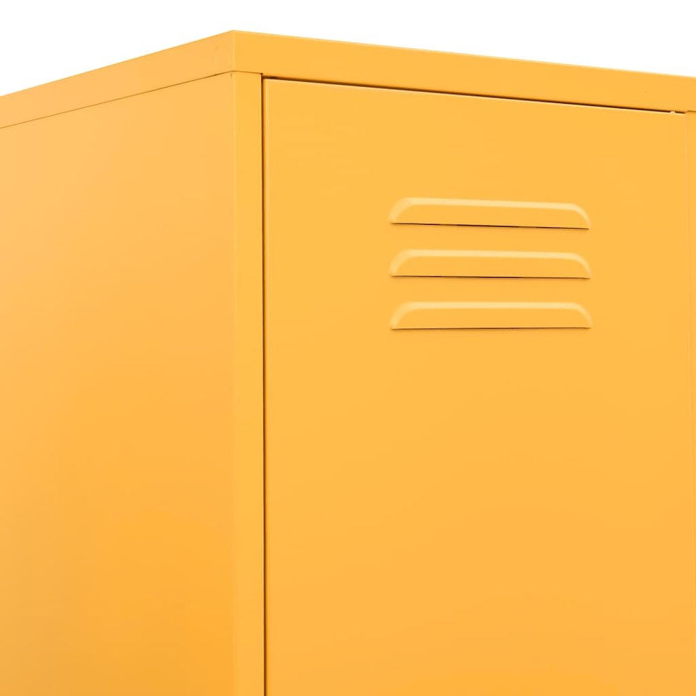 Locker Cabinet Mustard Yellow Steel Tall. Picture 7