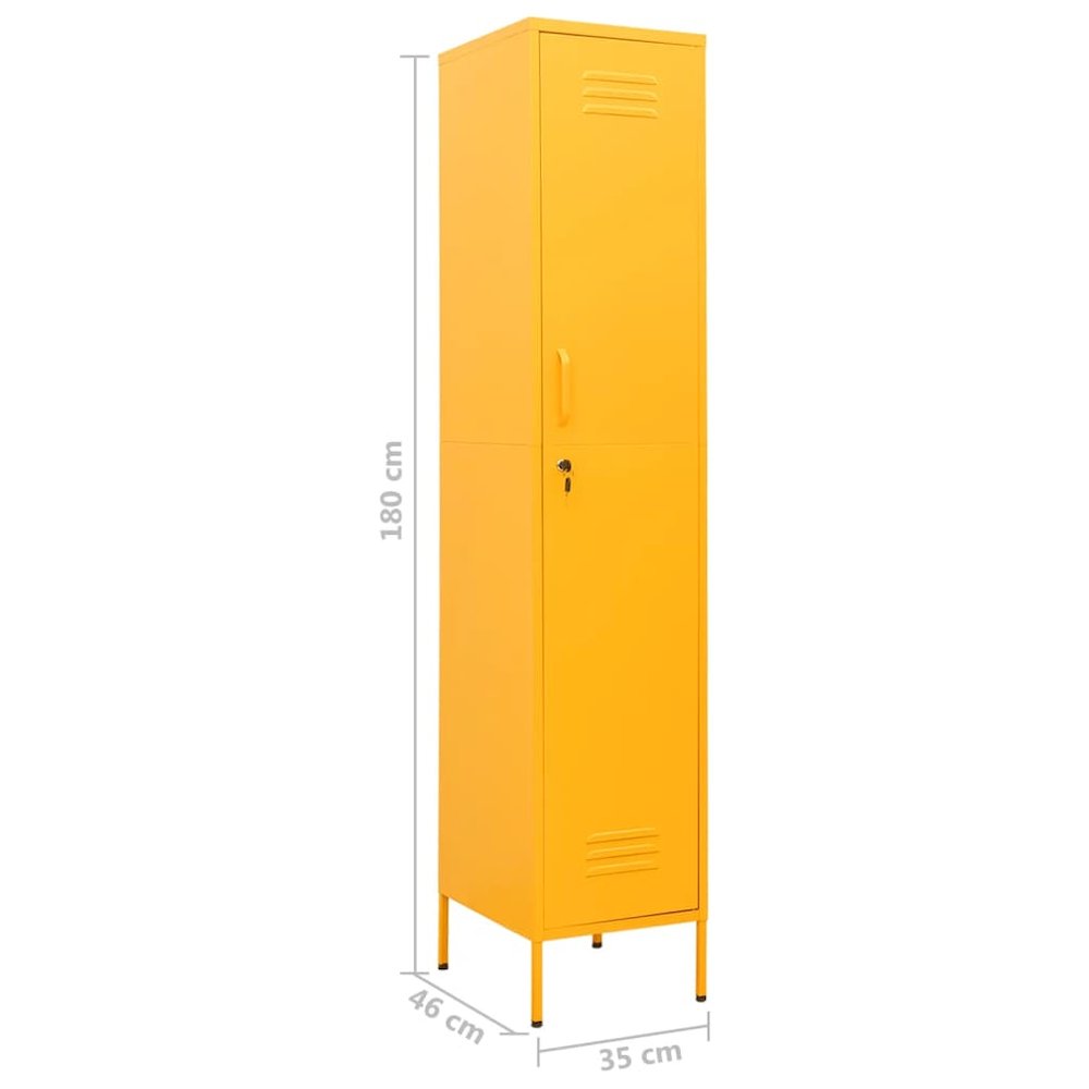 Locker Cabinet Mustard Yellow Steel Tall. Picture 9