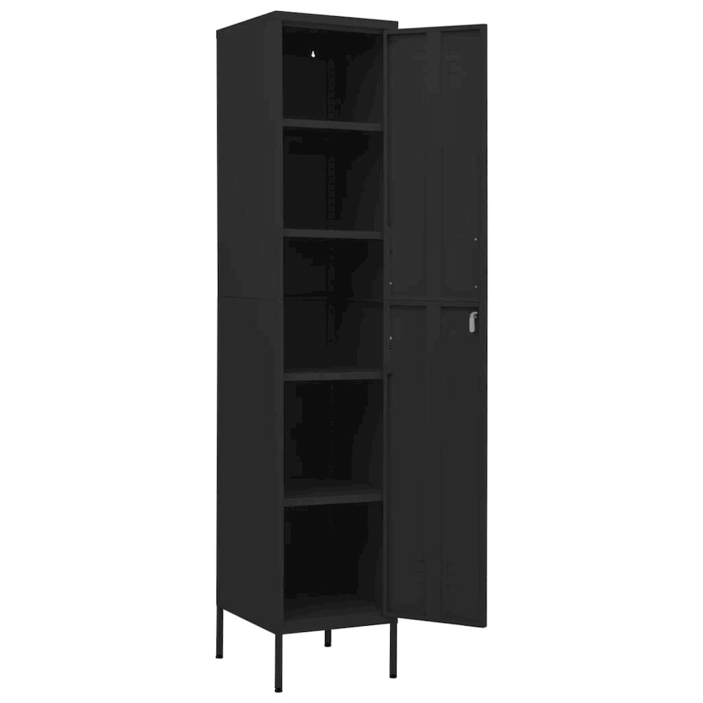 Locker Cabinet Black Steel Standard Locker Cabinet Rectangular. Picture 6