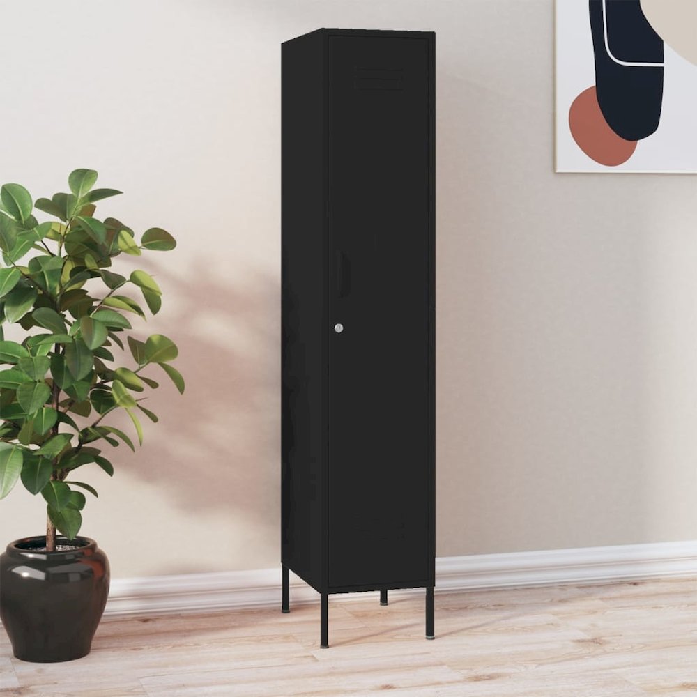 Locker Cabinet Black Steel Standard Locker Cabinet Rectangular. Picture 1