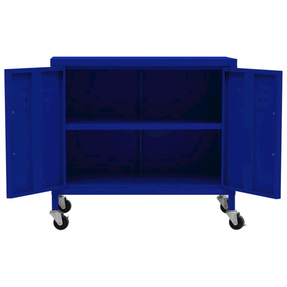 Storage Cabinet Navy Blue Steel Medium Adjustable Armrests. Picture 6