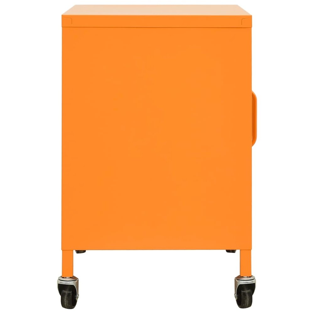 Storage Cabinet Orange Steel Medium Height-Adjustable Shelves. Picture 4