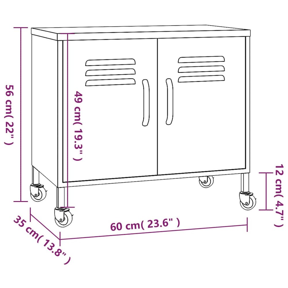 Storage Cabinet Orange Steel Medium Height-Adjustable Shelves. Picture 9