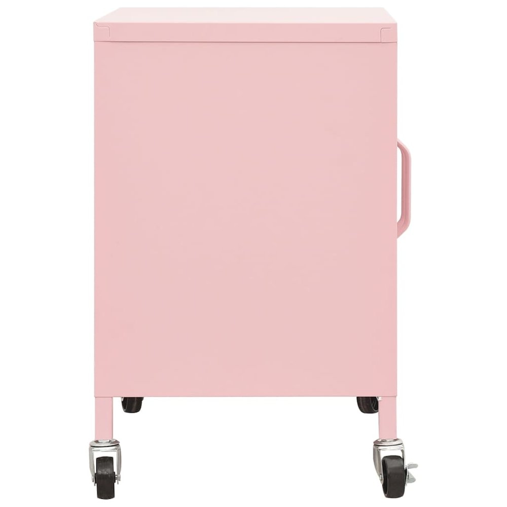 Storage Cabinet Pink Steel Compact Storage Cabinet Rectangular. Picture 4