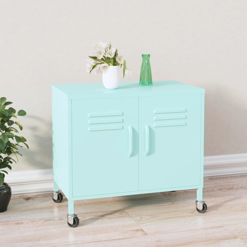 Storage Cabinet Mint Steel Small Storage Cabinet Rectangular. Picture 1