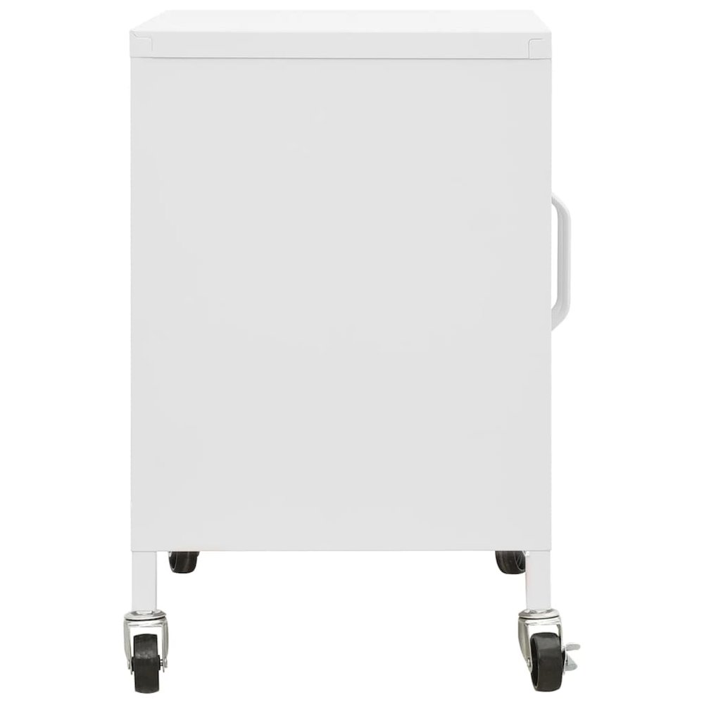 Storage Cabinet White Steel Medium Lockable wheels. Picture 4