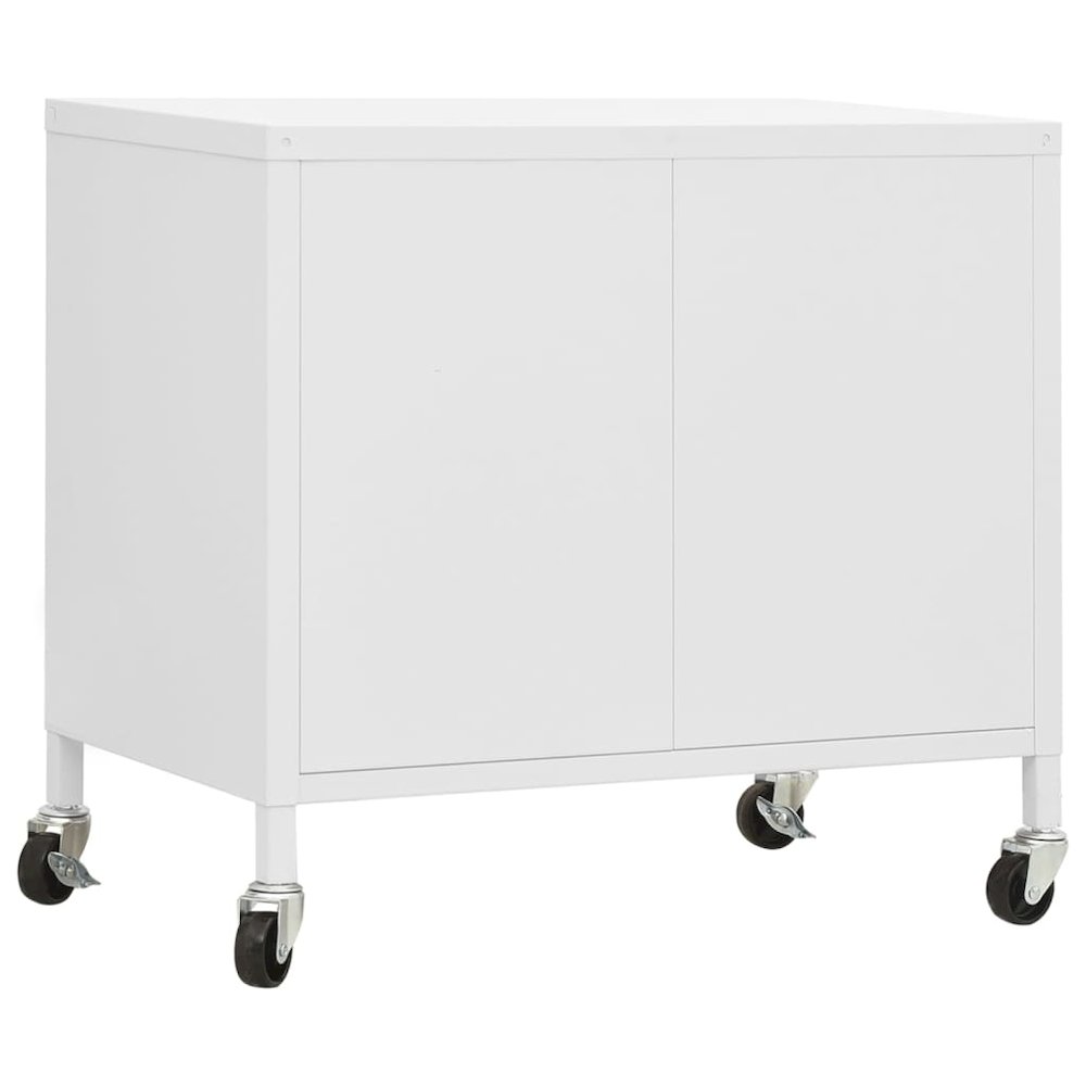 Storage Cabinet White Steel Medium Lockable wheels. Picture 5