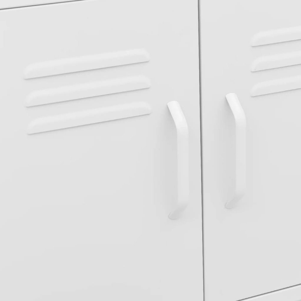 Storage Cabinet White Steel Medium Lockable wheels. Picture 7