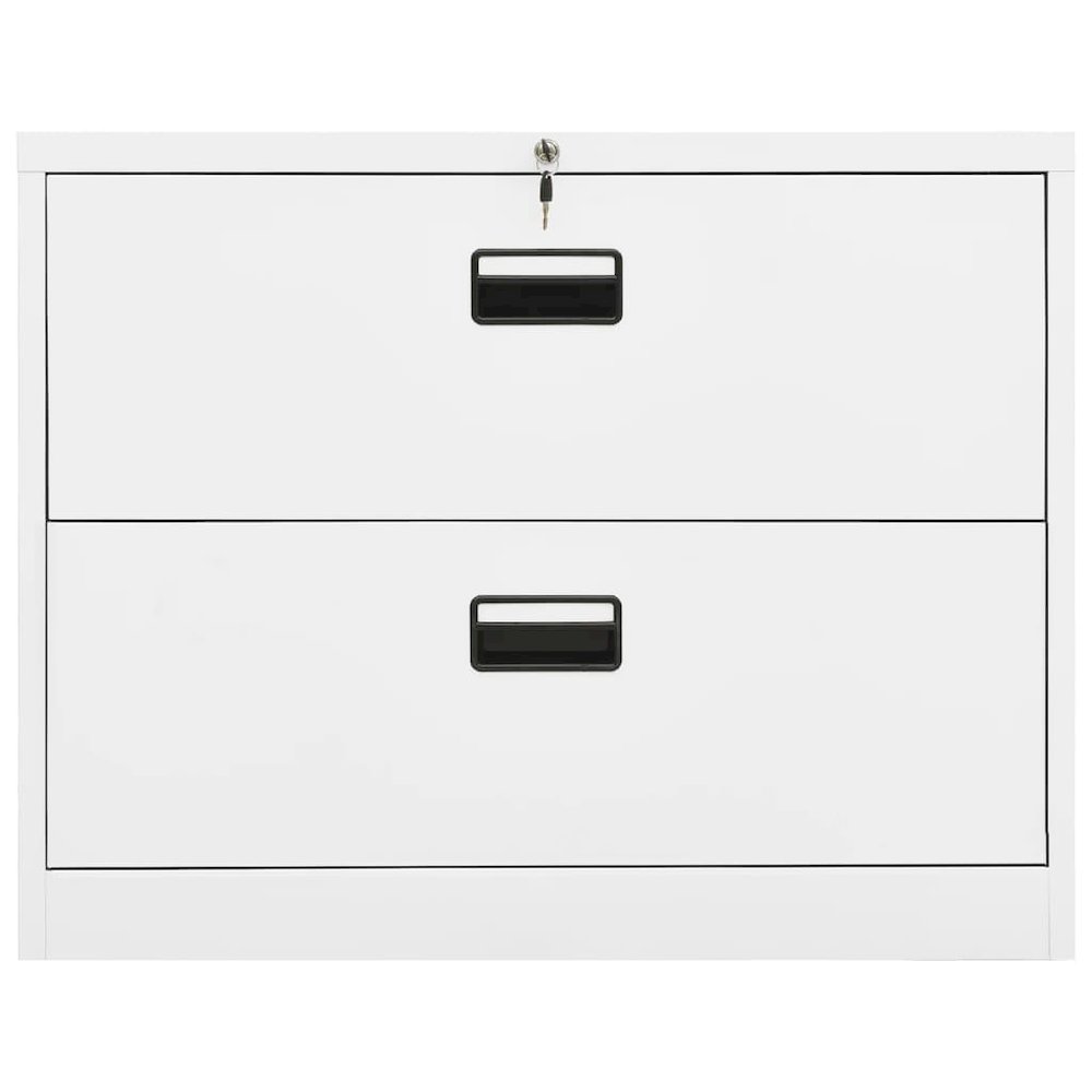 Filing Cabinet White Steel 35.4x18.1x28.5 in Durable. Picture 2