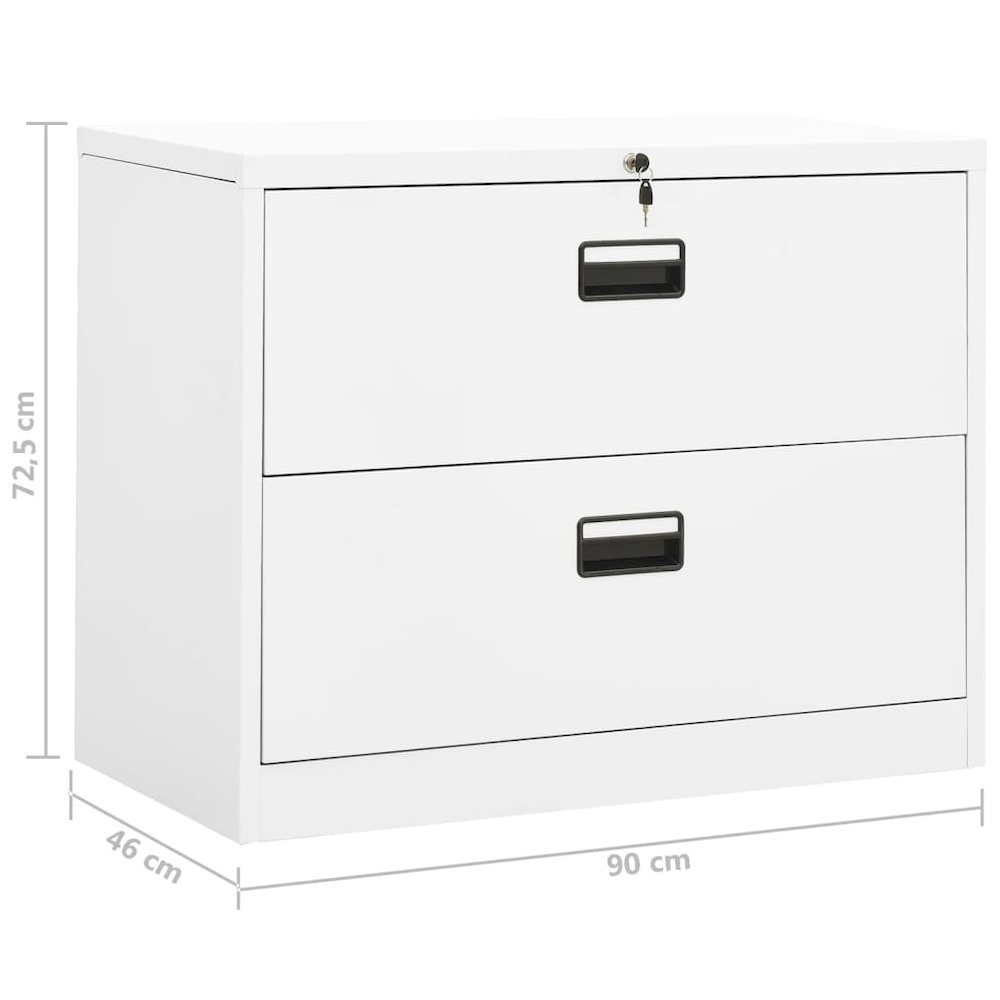 Filing Cabinet White Steel 35.4x18.1x28.5 in Durable. Picture 11