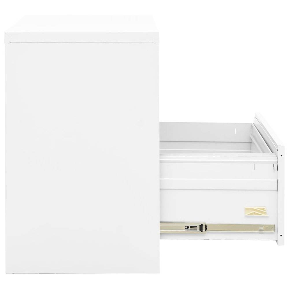 Filing Cabinet White Steel 35.4x18.1x28.5 in Durable. Picture 5