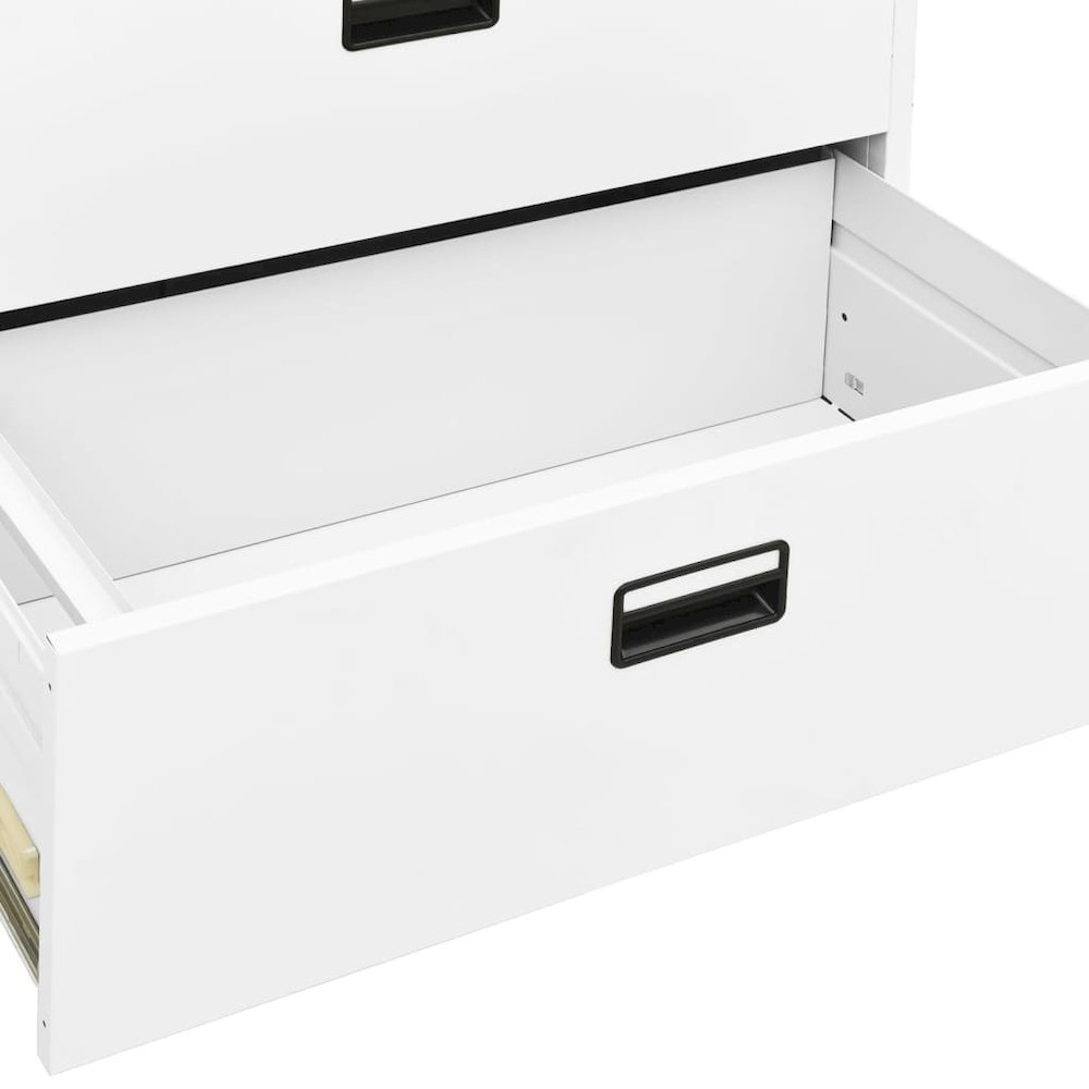Filing Cabinet White Steel 35.4x18.1x28.5 in Durable. Picture 7