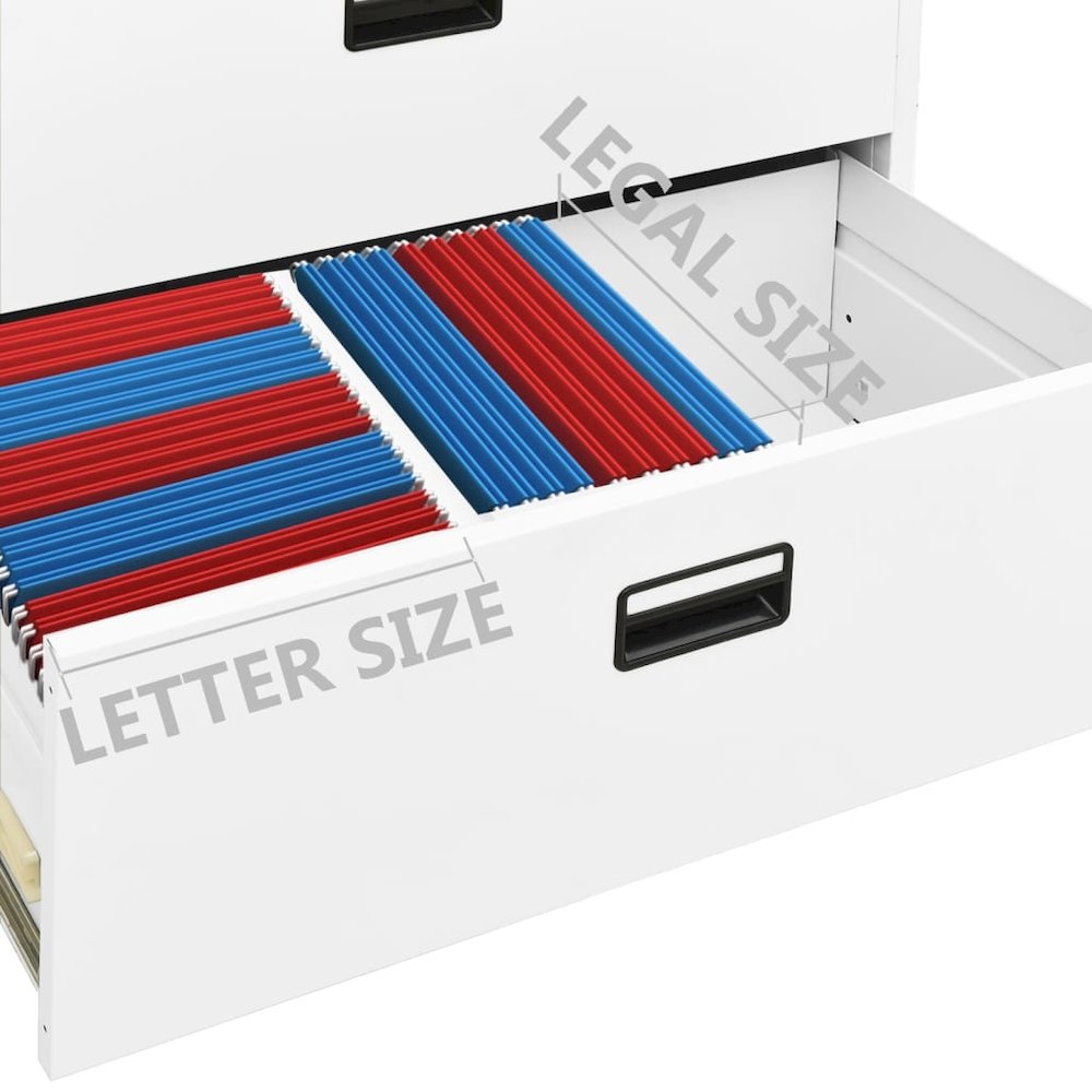 Filing Cabinet White Steel 35.4x18.1x28.5 in Durable. Picture 9
