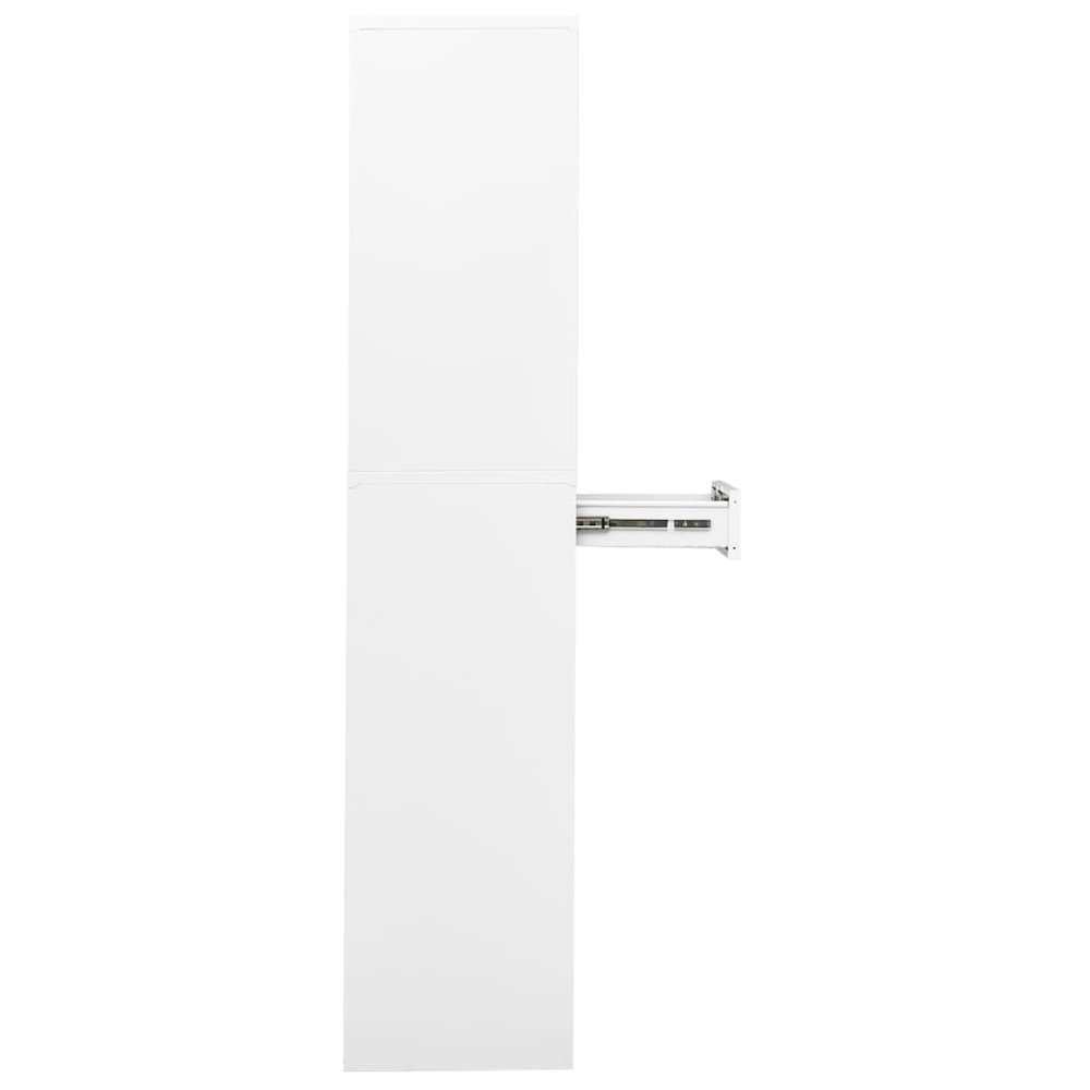Office Cabinet White Steel and tempered glass 35.4 x 15.7 x 70.9 in. Picture 4