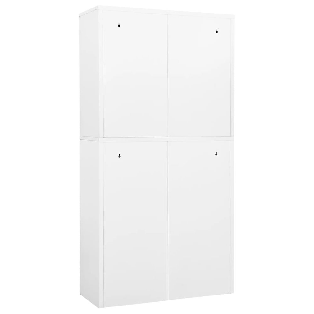 Office Cabinet White Steel and tempered glass 35.4 x 15.7 x 70.9 in. Picture 5