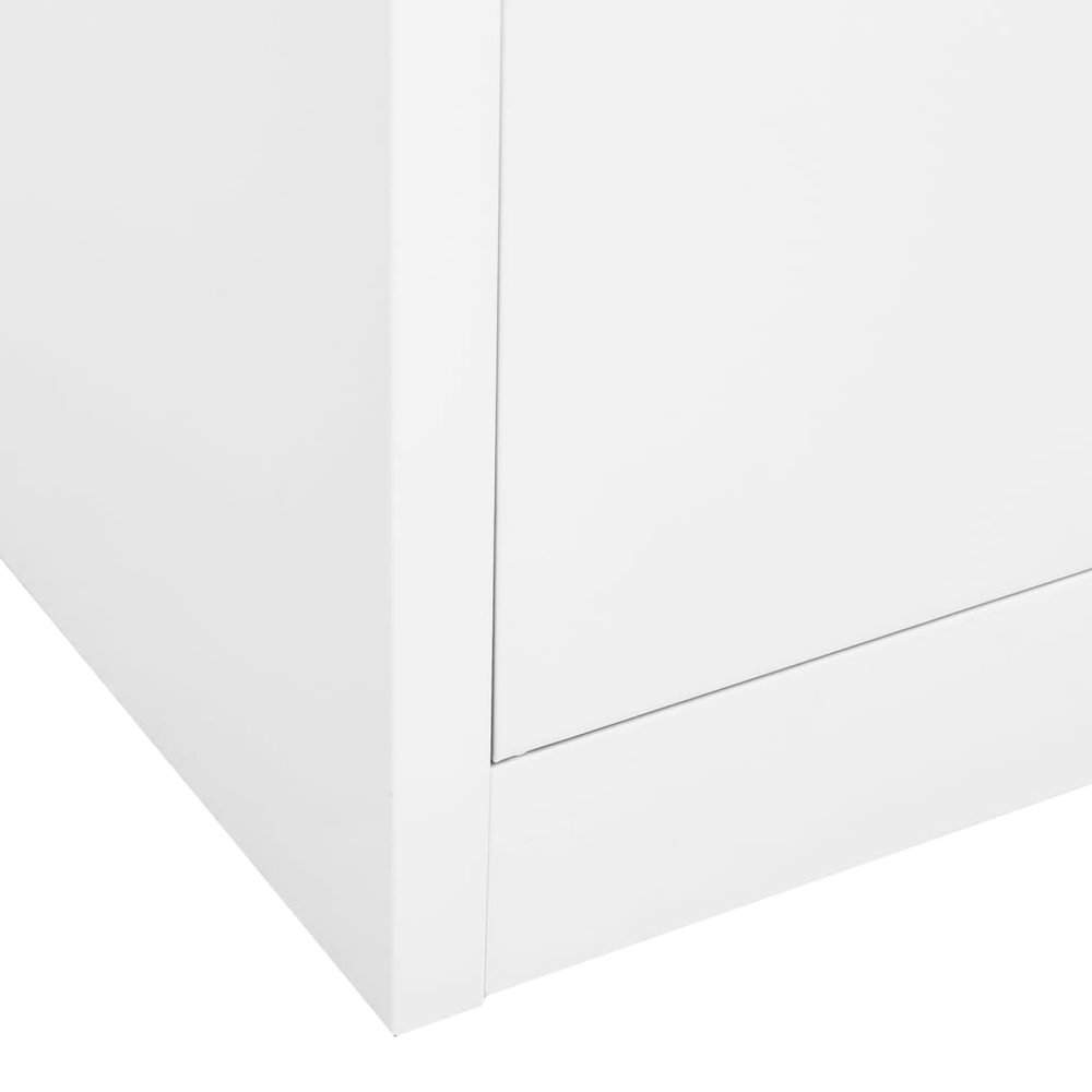 Office Cabinet White Steel and tempered glass 35.4 x 15.7 x 70.9 in. Picture 7
