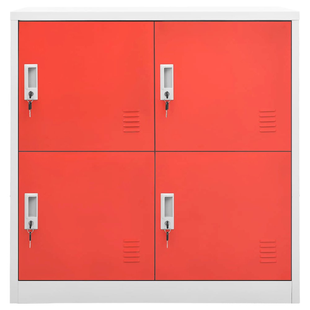 Locker Cabinet Light Grey and Red Steel Medium Locker Cabinet. Picture 2