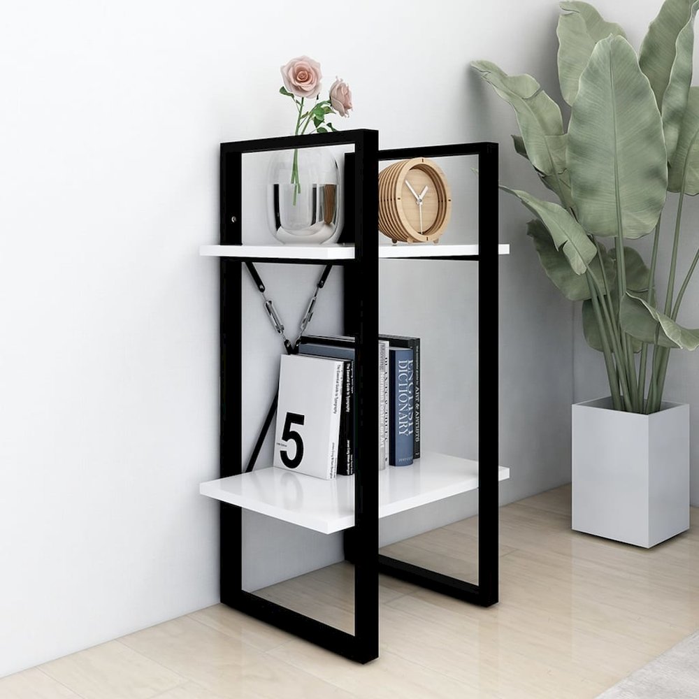 Book Cabinet White Engineered wood Medium Book Cabinet. Picture 6