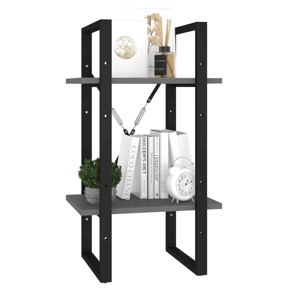Book Cabinet Grey Engineered wood Medium Book Cabinet. Picture 4
