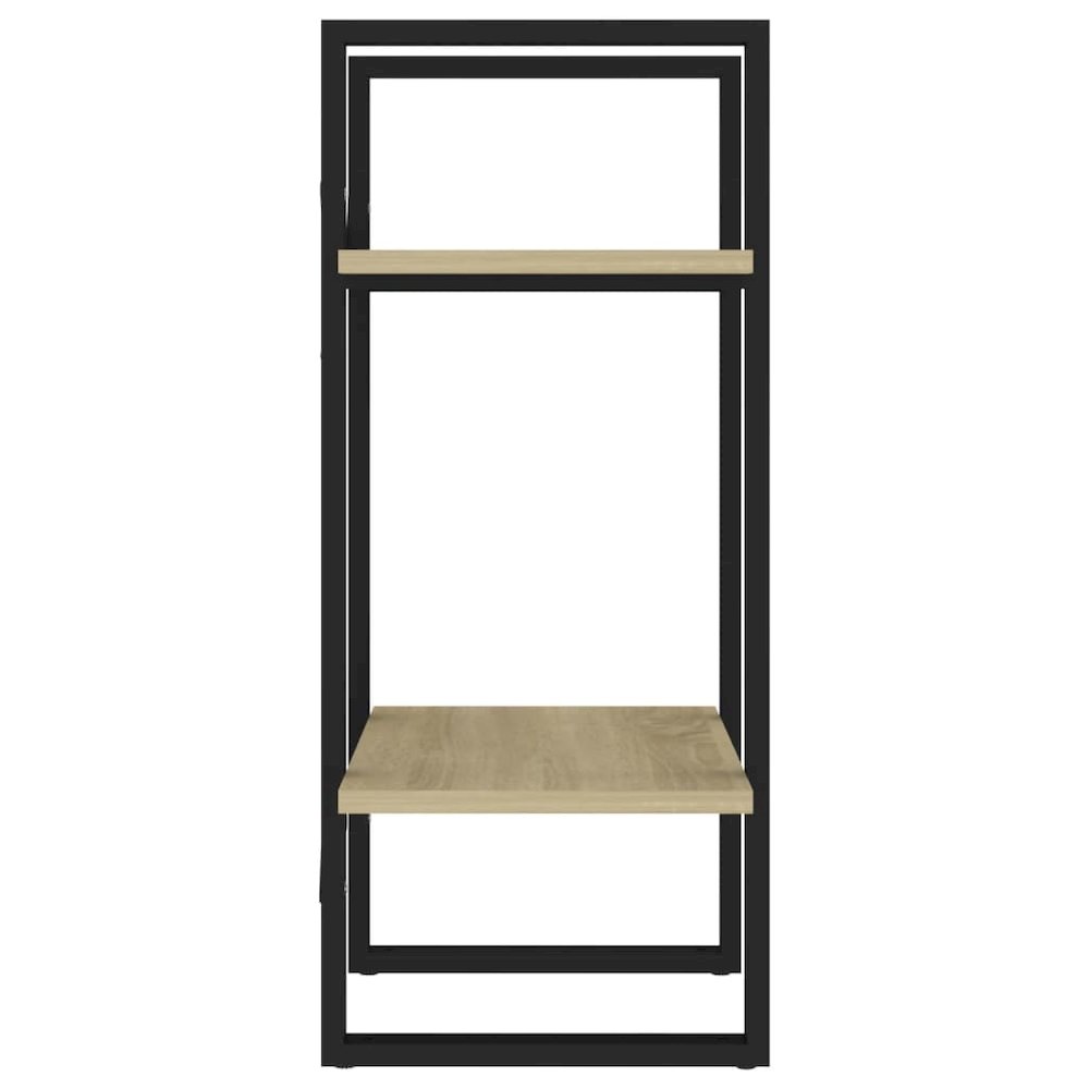 Book Cabinet Sonoma Oak, Black Engineered Wood, Metal Compact. Picture 6