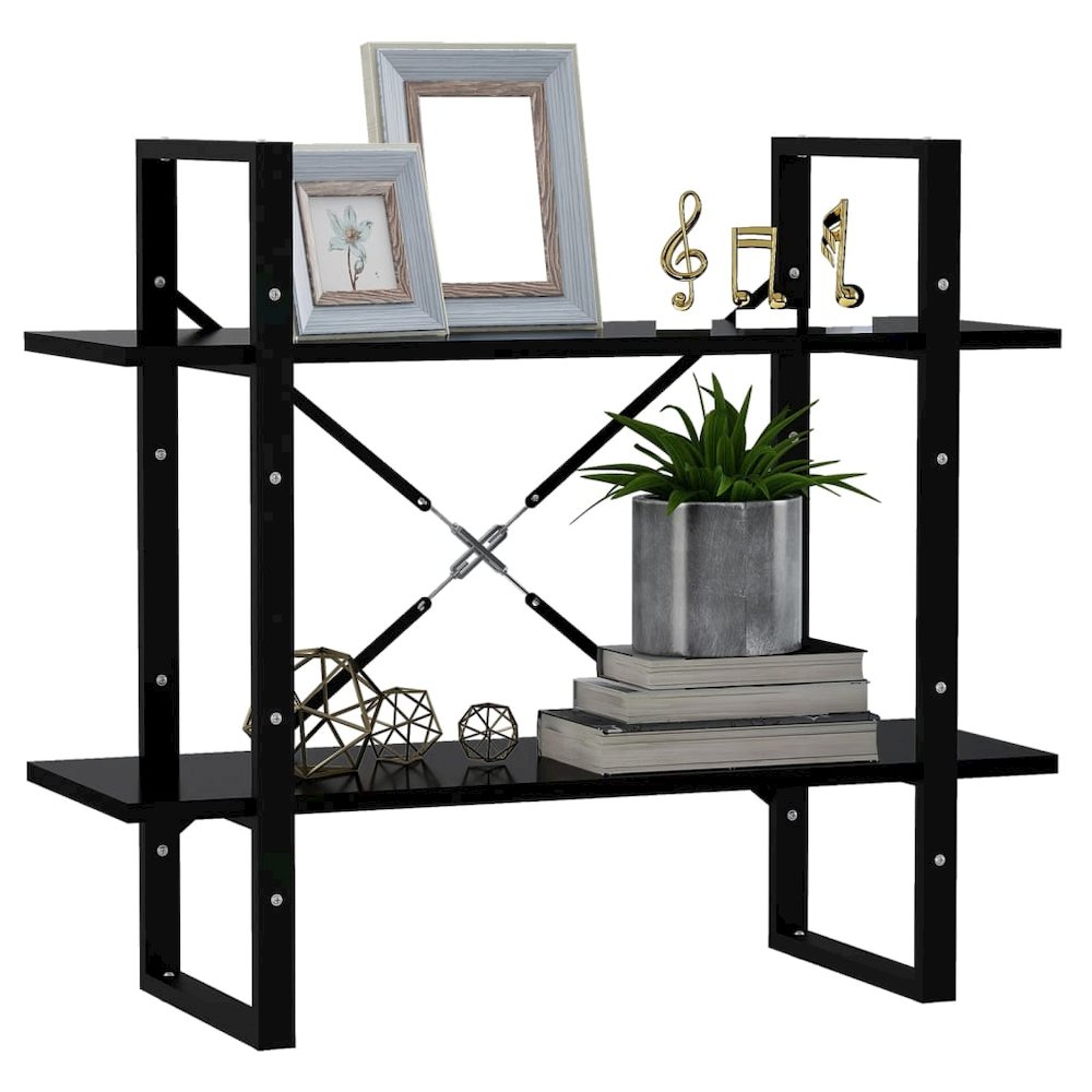 Book Cabinet Black Engineered wood Standard Book Cabinet. Picture 3