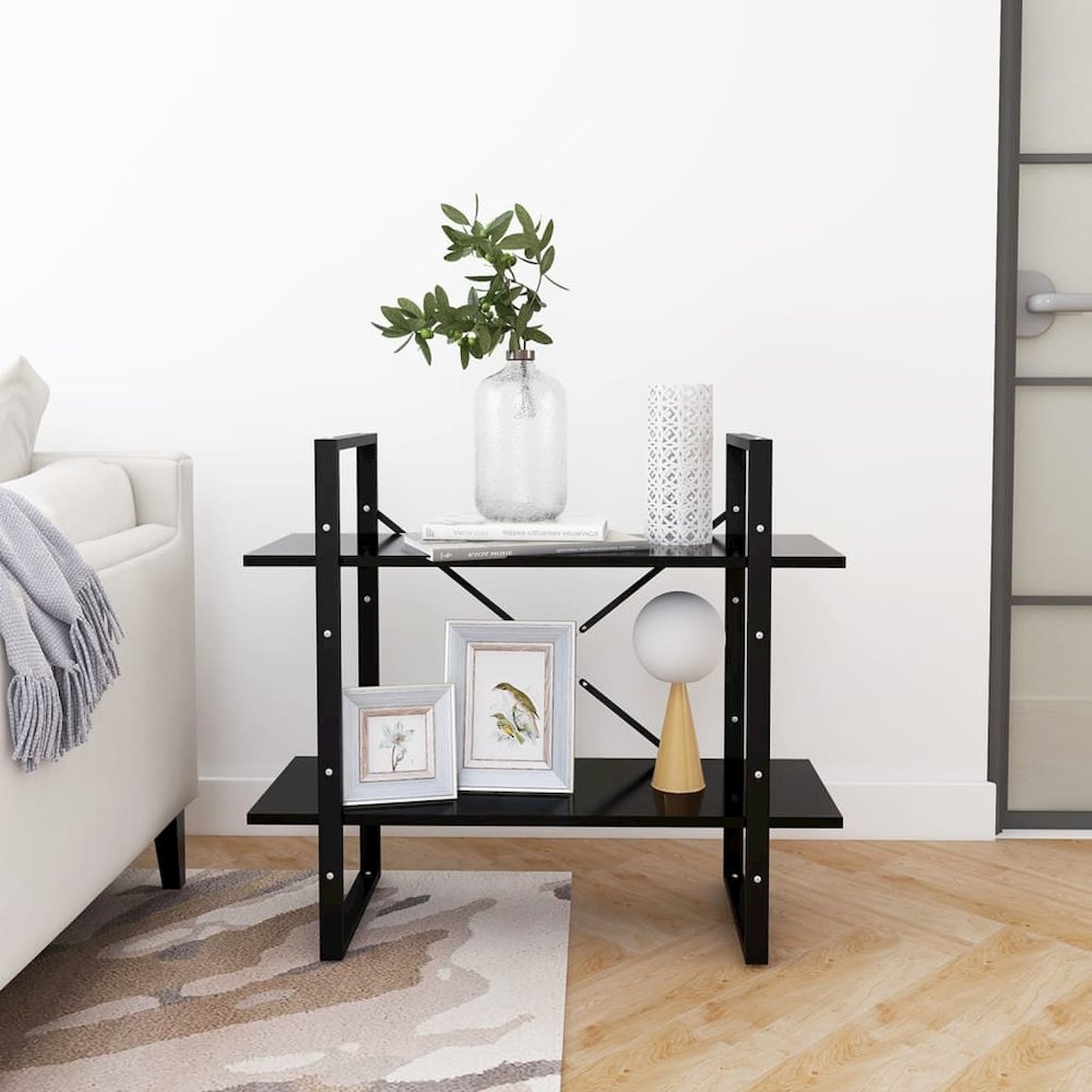 Book Cabinet Black Engineered wood Standard Book Cabinet. Picture 6