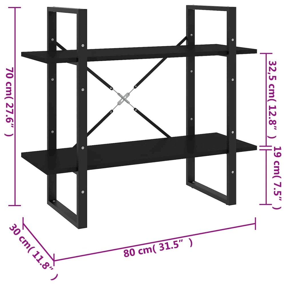 Book Cabinet Black Engineered wood Standard Book Cabinet. Picture 7