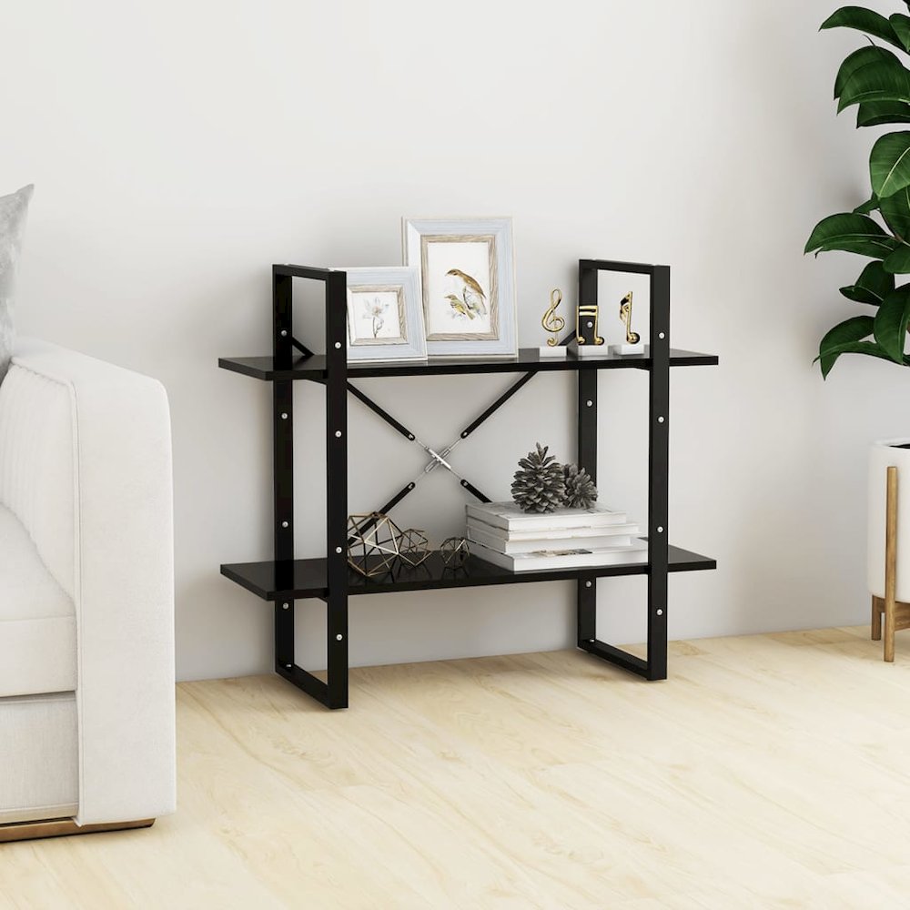 Book Cabinet Black Engineered wood Standard Book Cabinet. Picture 1