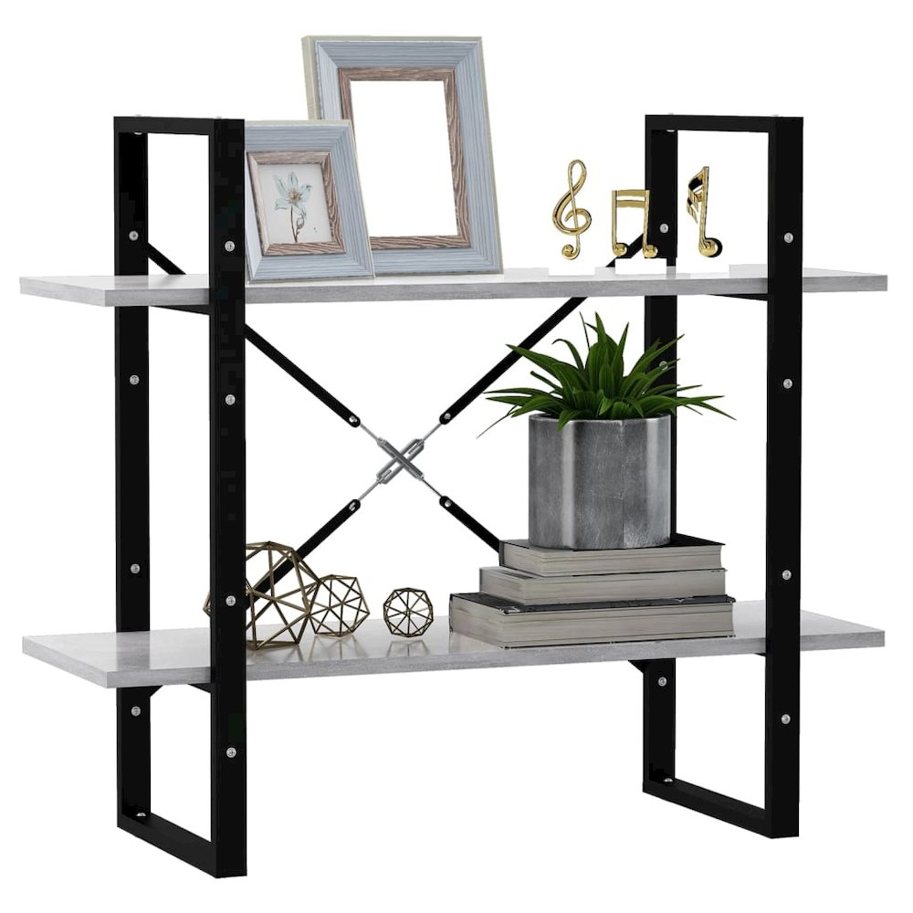 Book Cabinet Concrete Gray Engineered Wood 31.5x11.8x27.6 in. Picture 3