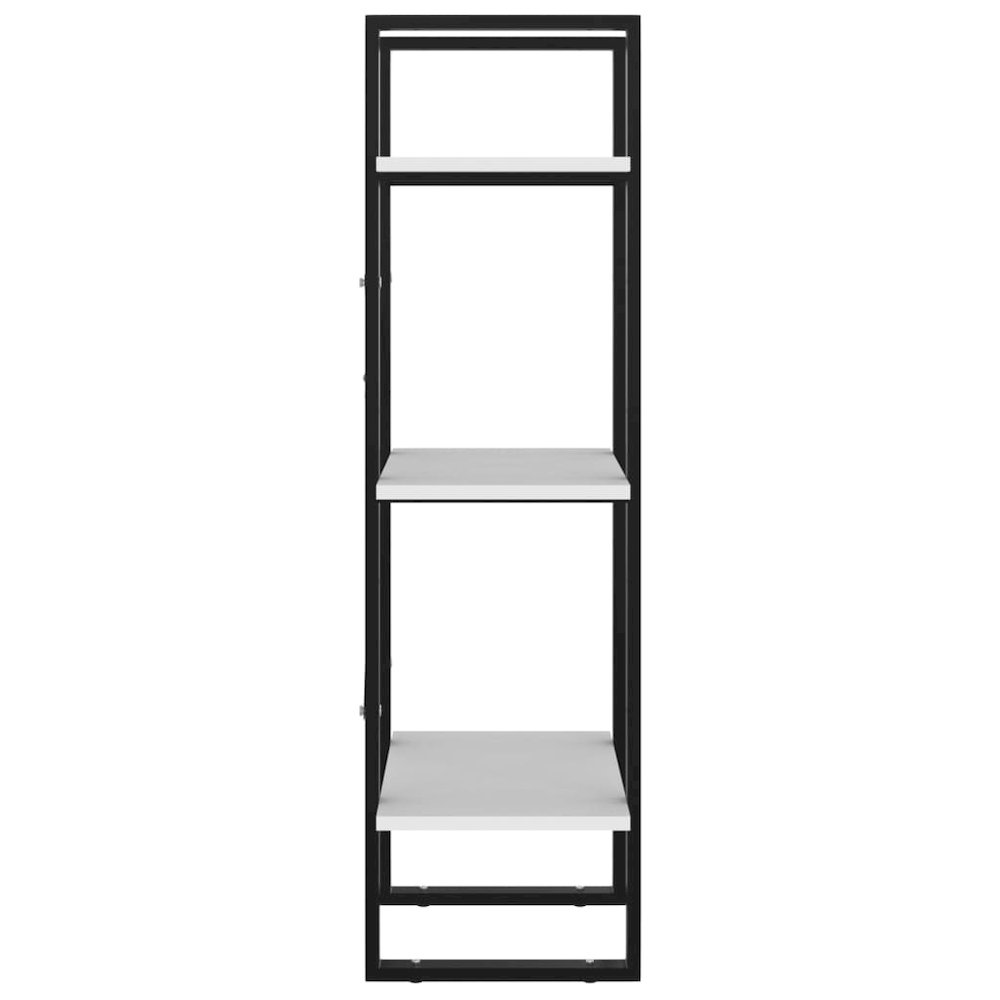 Book Cabinet White Engineered wood and metal Small Book Cabinet. Picture 6