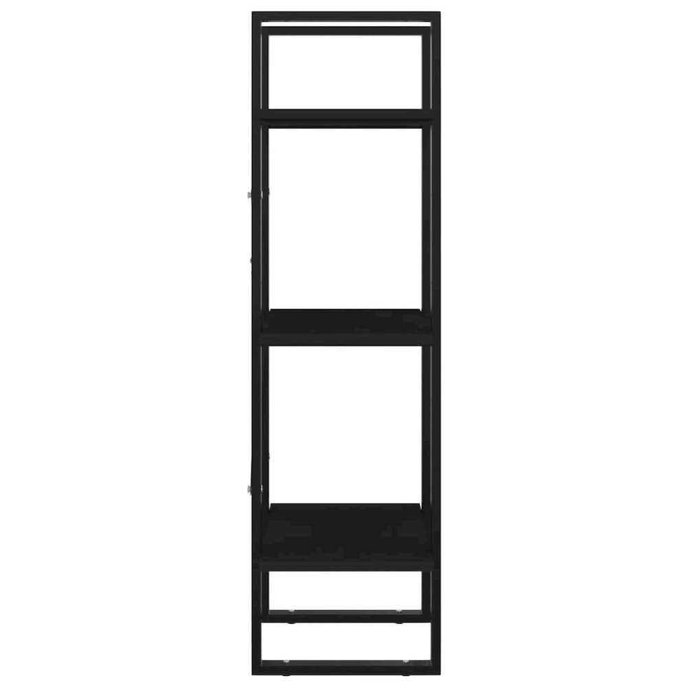 Book Cabinet Black Engineered wood, metal Three-Tier Book Cabinet. Picture 4